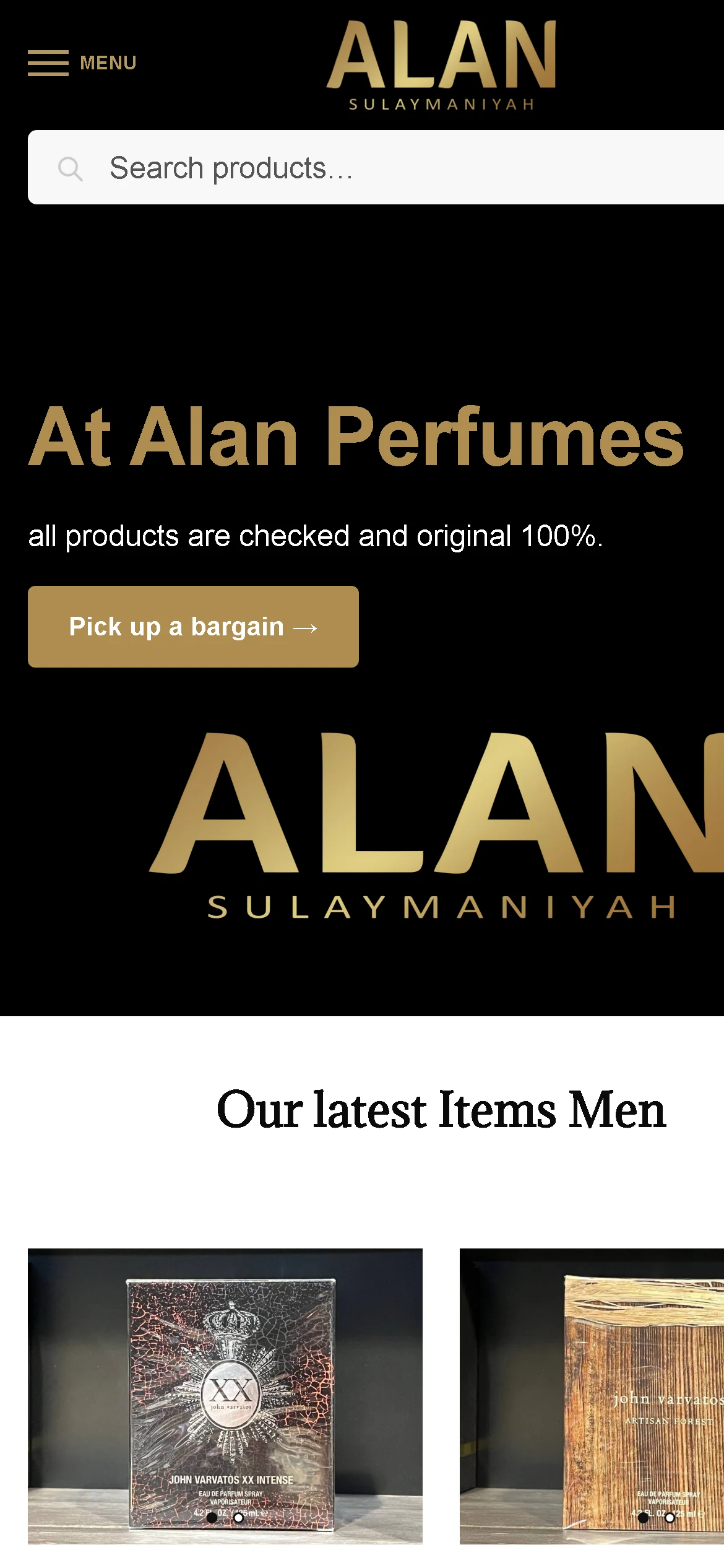 Alan Perfume — لقطة من الموقع